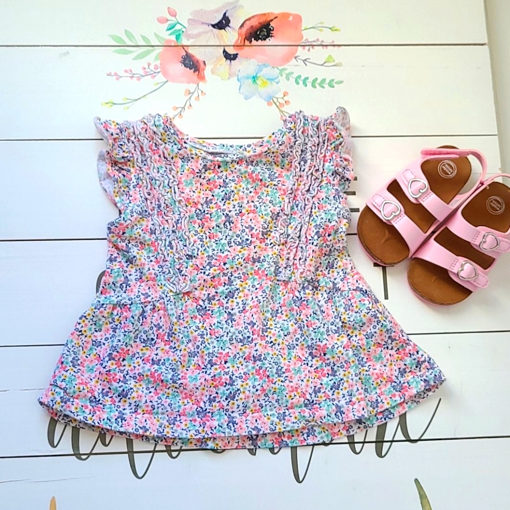 18 Month Girls Floral Boho Shirt